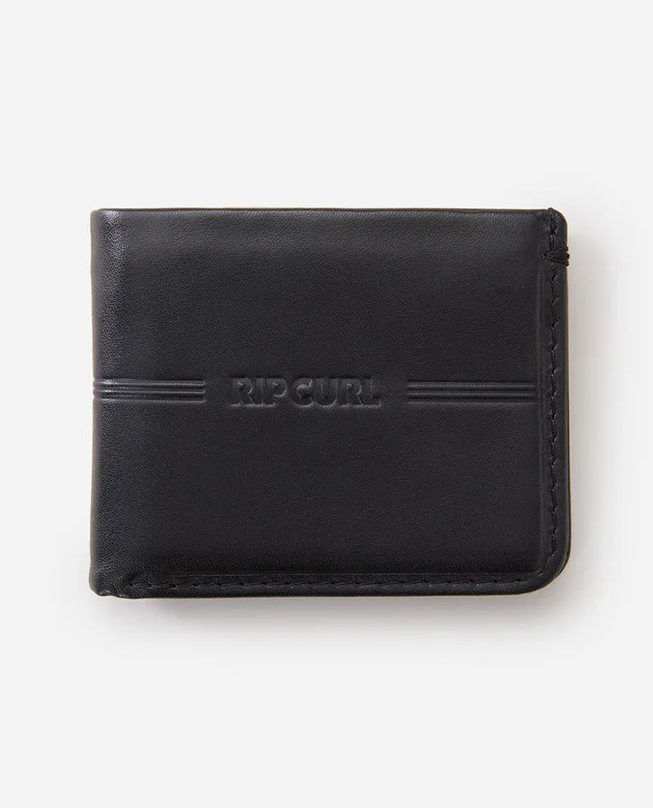  RIP CURL BRAND STRIPE RFID 2 IN 1 WALLET BLACK