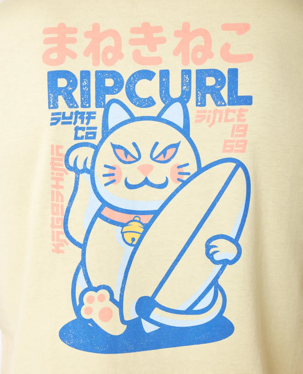  RIP CURL DESTI ANIMALS SHORT SLEEVE VINTAGE YELLOW