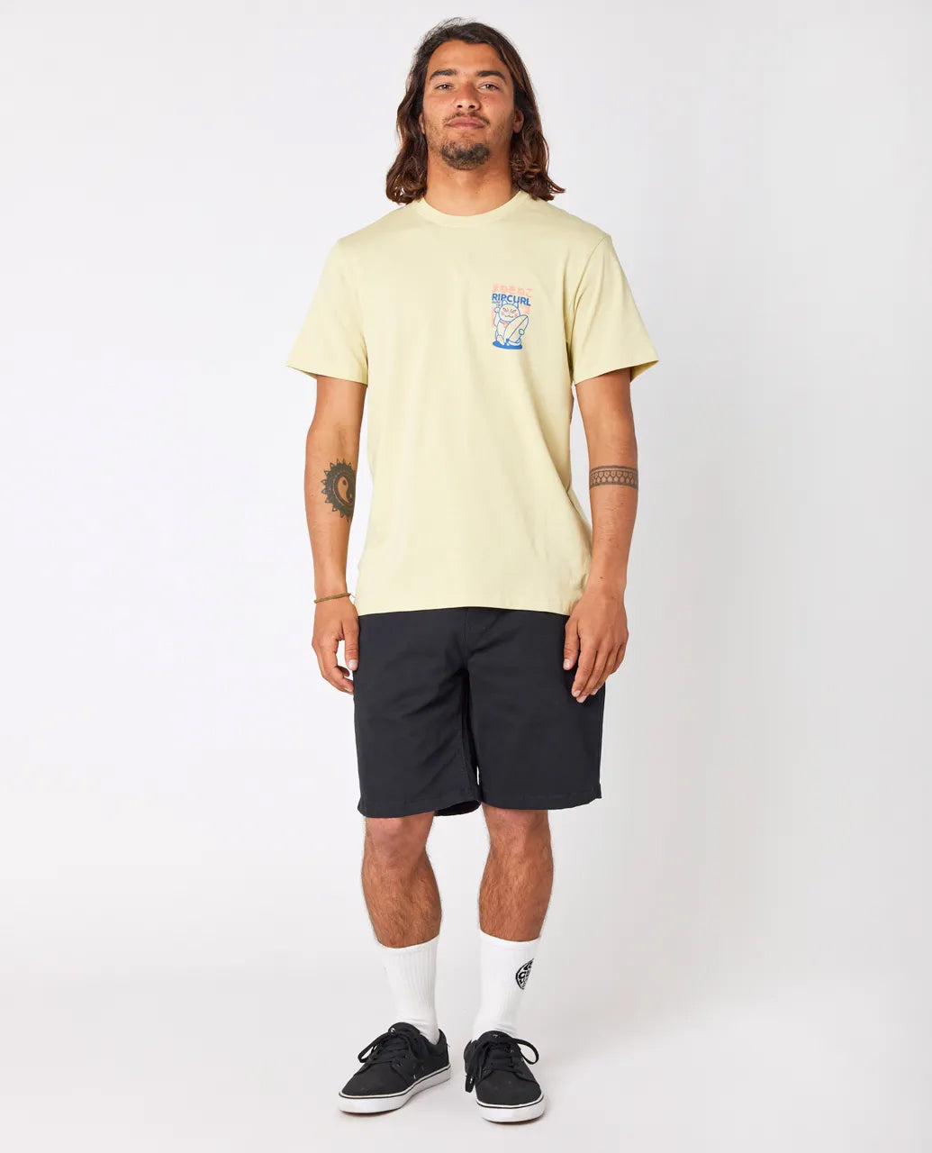  RIP CURL DESTI ANIMALS SHORT SLEEVE VINTAGE YELLOW
