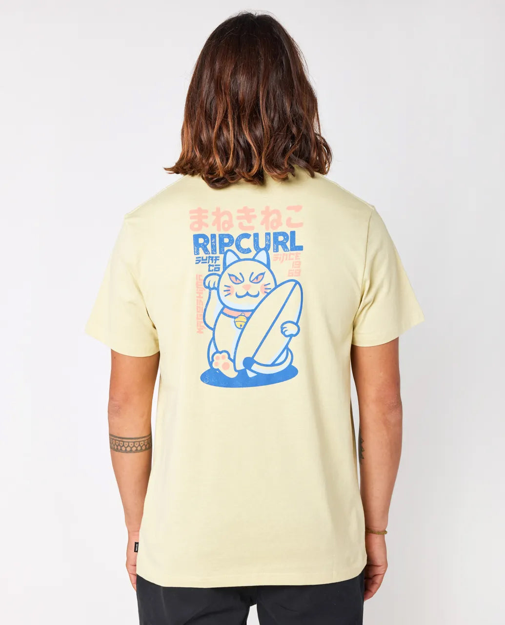  RIP CURL DESTI ANIMALS SHORT SLEEVE VINTAGE YELLOW