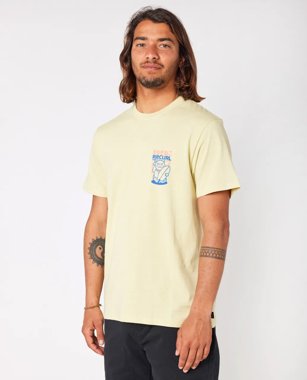  RIP CURL DESTI ANIMALS SHORT SLEEVE VINTAGE YELLOW