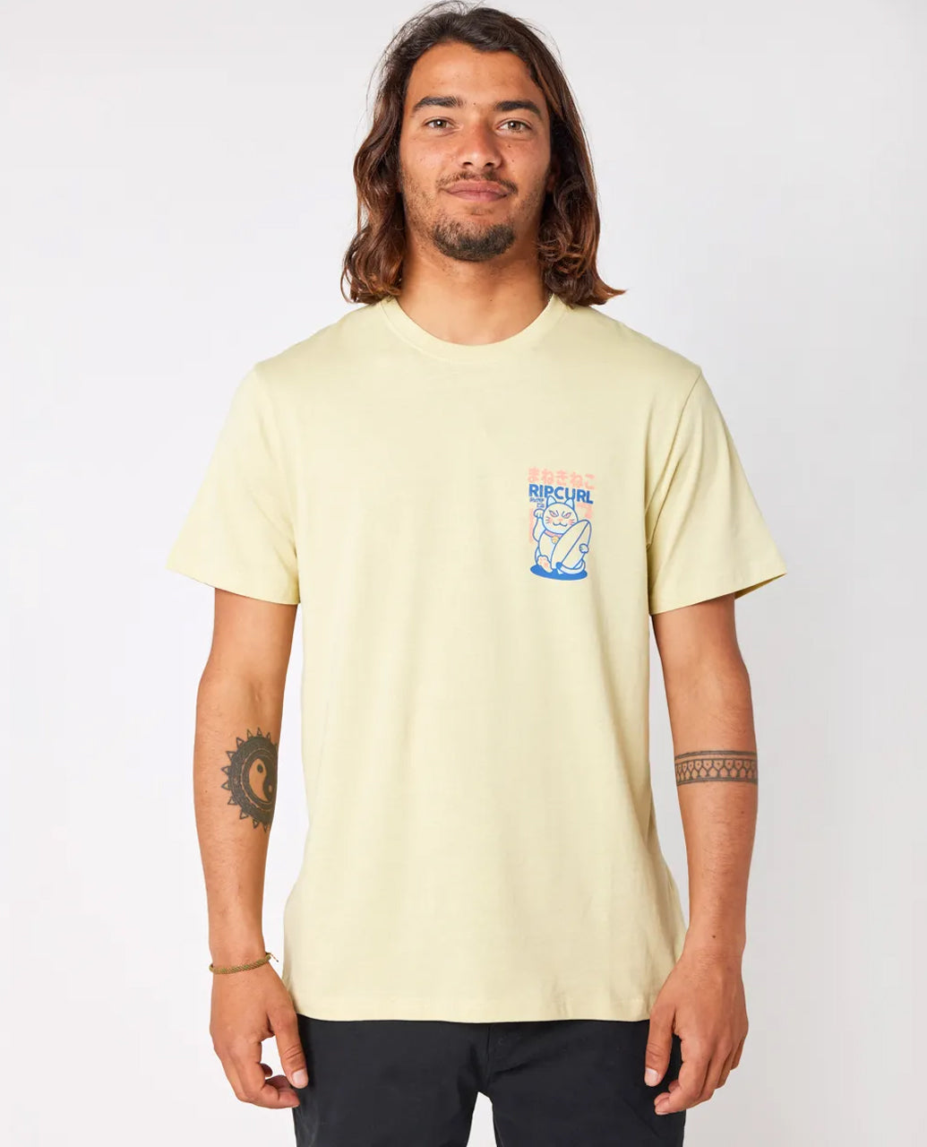  RIP CURL DESTI ANIMALS SHORT SLEEVE VINTAGE YELLOW