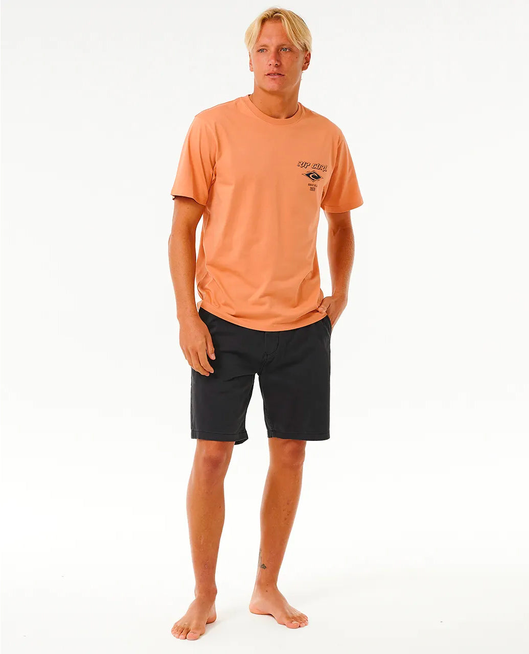  RIP CURL FADE OUT ICON TEE CLAY