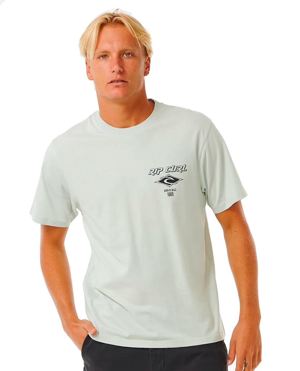  RIP CURL FADE OUT ICON TEE LIGHT GREEN