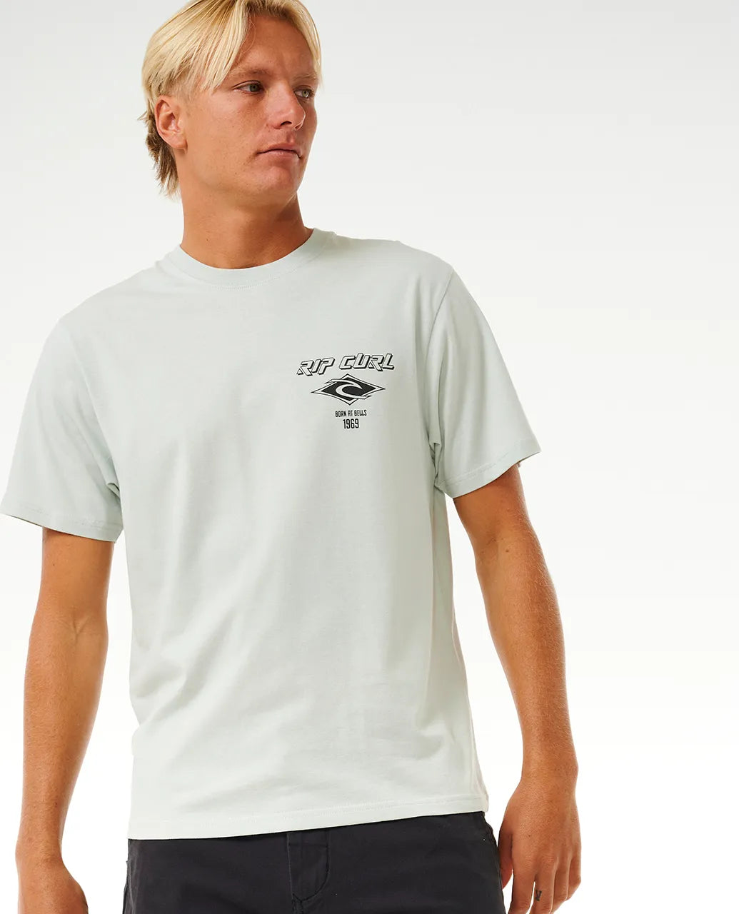  RIP CURL FADE OUT ICON TEE LIGHT GREEN