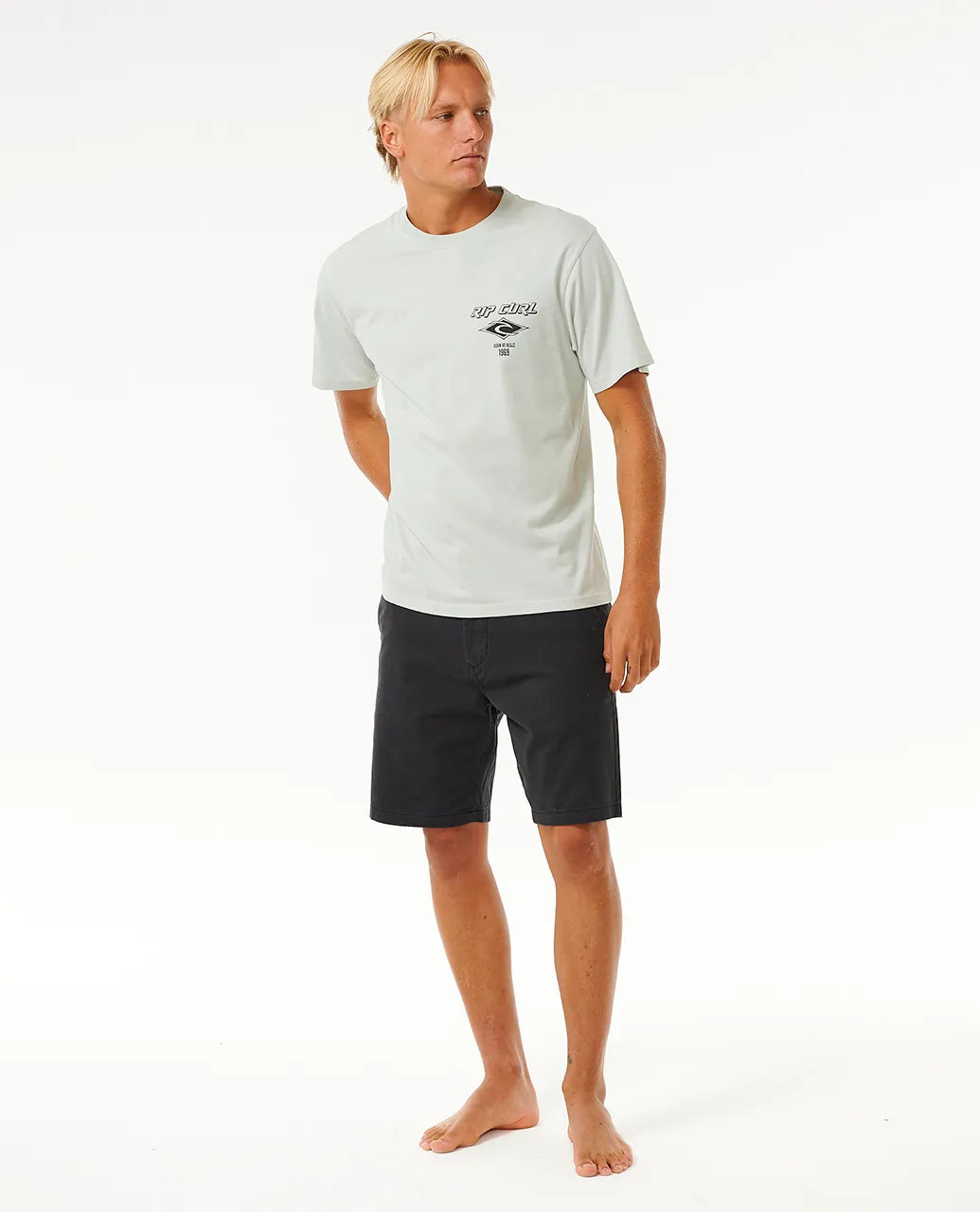  RIP CURL FADE OUT ICON TEE LIGHT GREEN