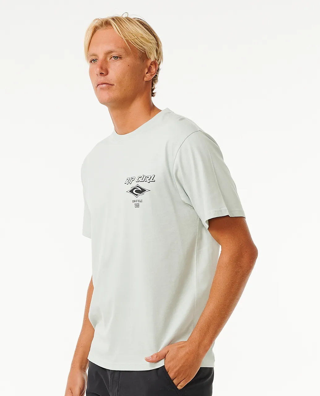  RIP CURL FADE OUT ICON TEE LIGHT GREEN