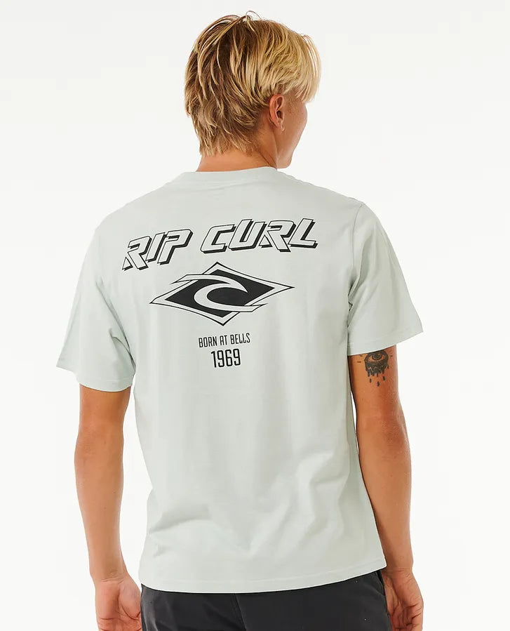  RIP CURL FADE OUT ICON TEE LIGHT GREEN