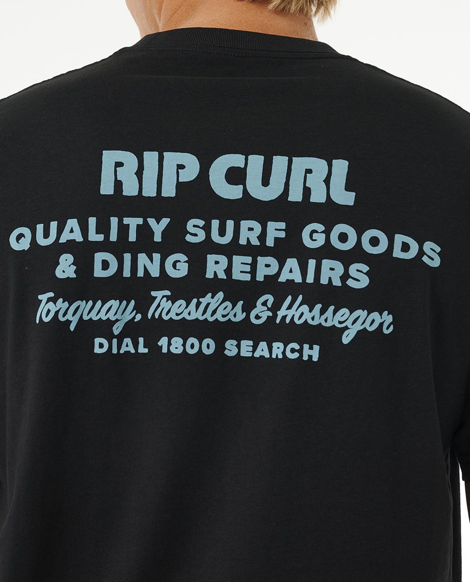  RIP CURL T-SHIRT HERITAGE DING REPAIRS BLACK