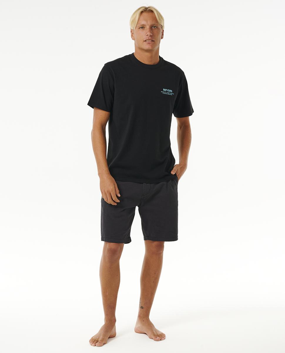  RIP CURL T-SHIRT HERITAGE DING REPAIRS BLACK