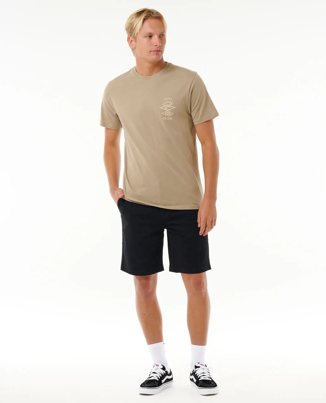  RIP CURL SEARCH ICON TEE SAND