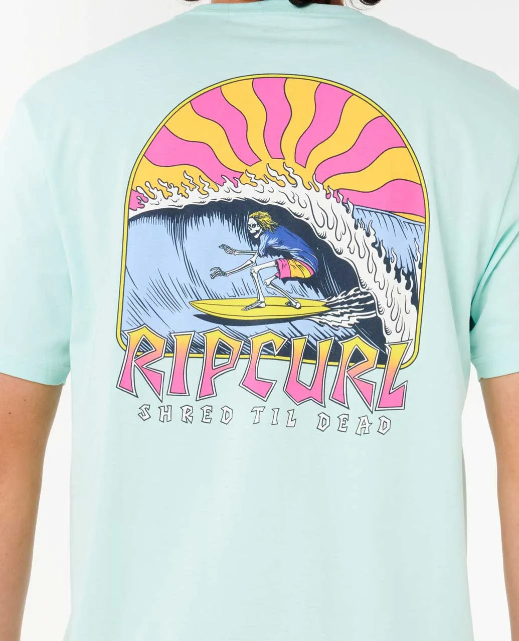  RIP CURL SHRED TIL TEE DARK LIGHT AQUA