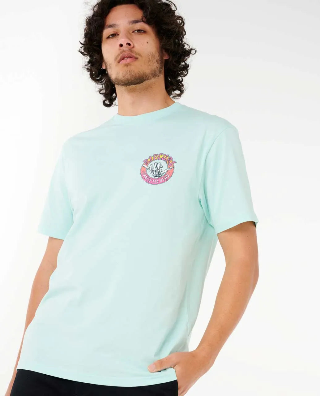  RIP CURL SHRED TIL TEE DARK LIGHT AQUA