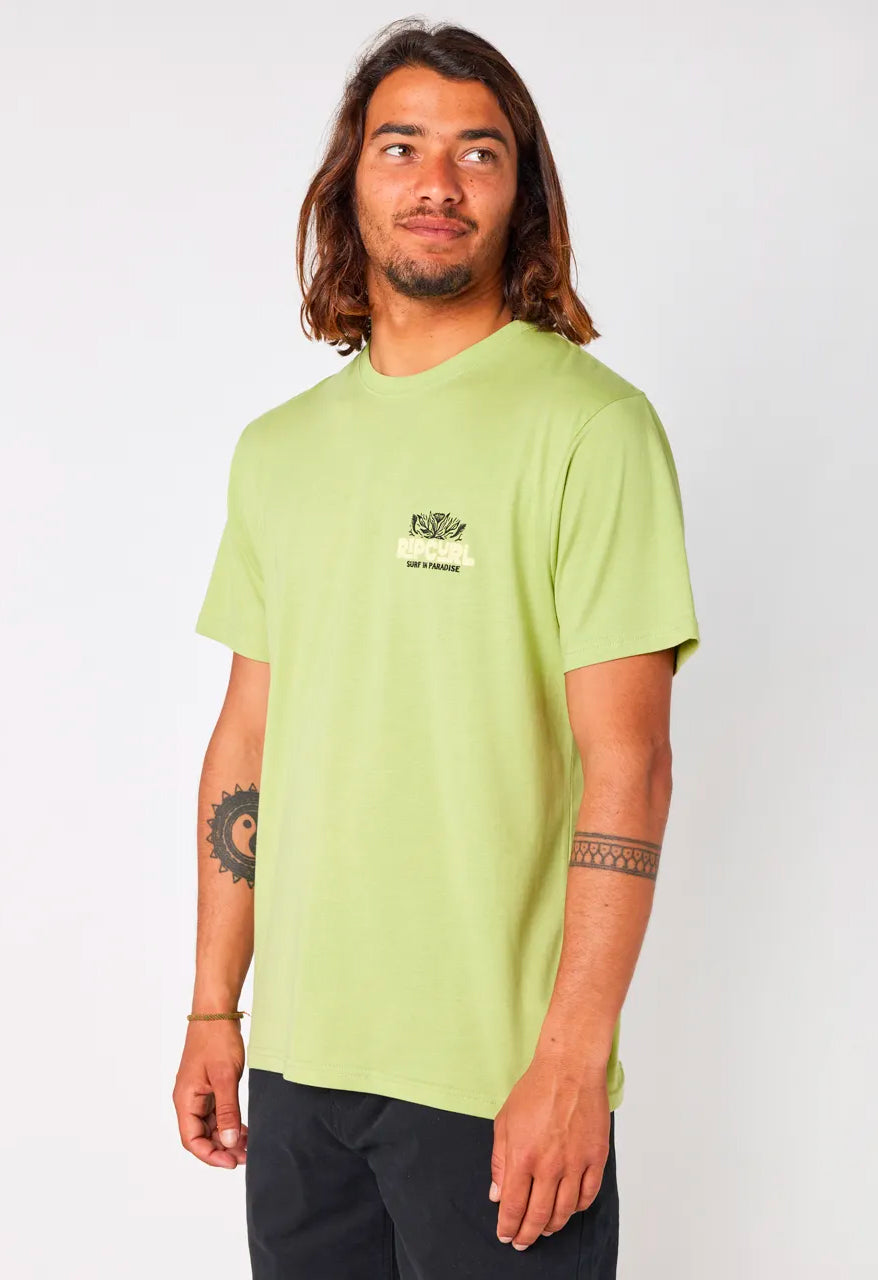  RIP CURL SURF PARADISE F&B SHORT SLEEVE TEE LIGHT KHAKI