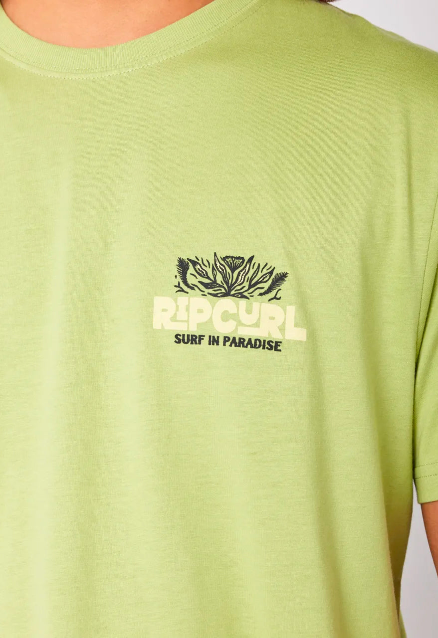  RIP CURL SURF PARADISE F&B SHORT SLEEVE TEE LIGHT KHAKI