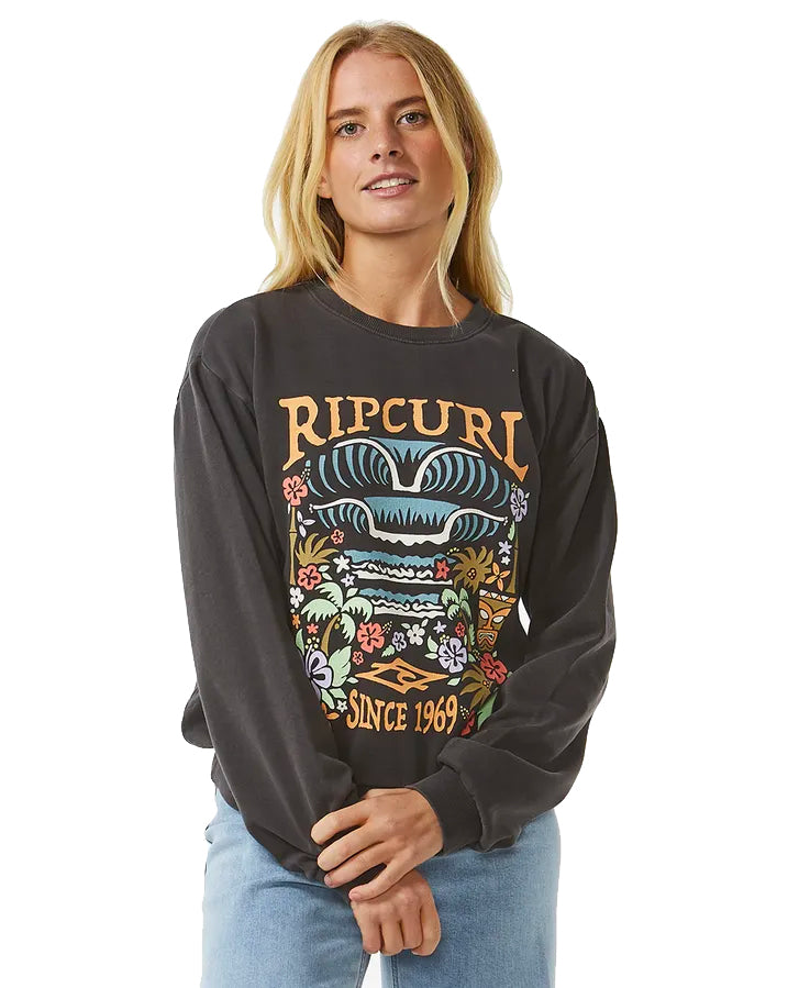  RIP CURL TIKI TROPIC FLEECE WASHED BLACK