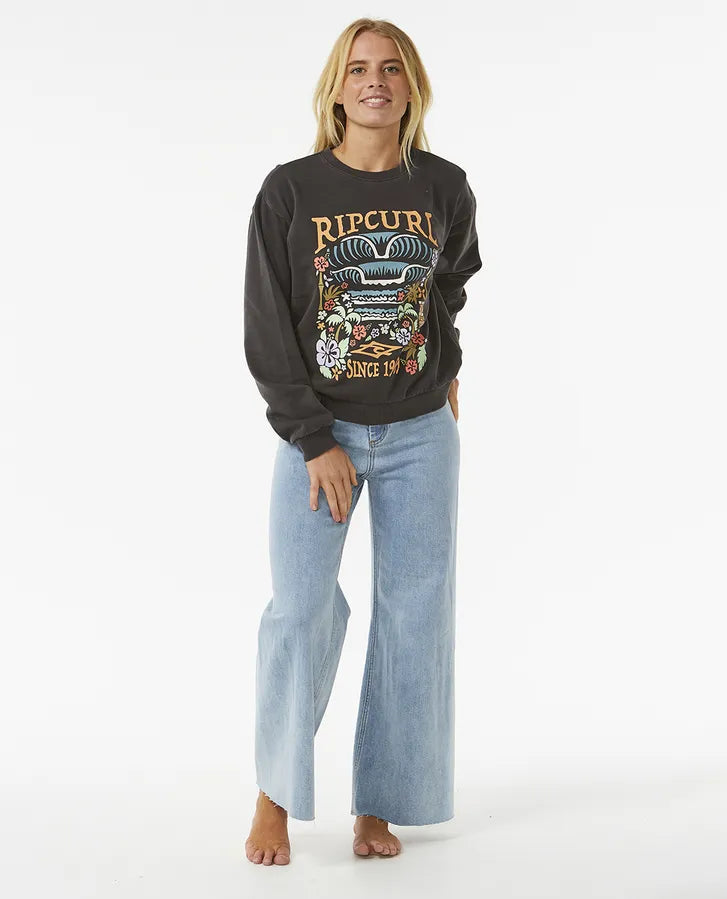  RIP CURL TIKI TROPIC FLEECE WASHED BLACK
