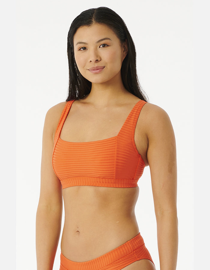  RIP CURL TOP PREMIUM SURF D CUP CROP HOT ORANGE
