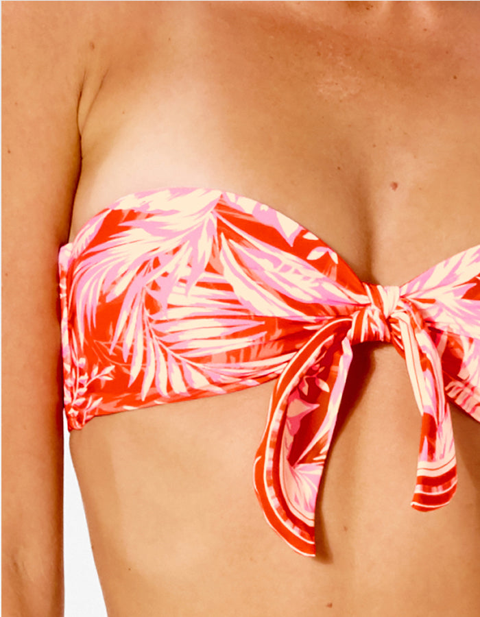  RIP CURL SUN RAYS BANDEAU BIKINI TOP RED