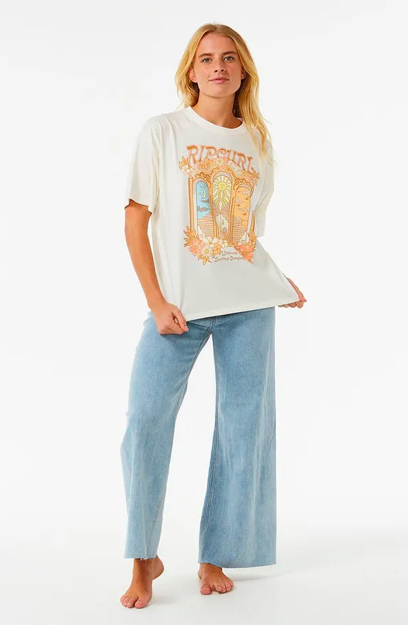  RIP CURL TROPICAL TOUR HERITAGE SHORT SLEEVE TEE BONE