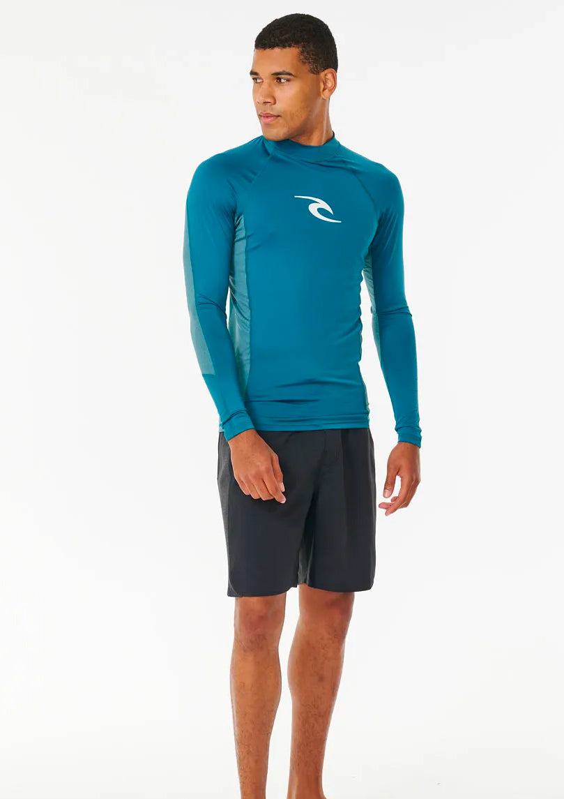  RIP CURL WAVES UV LONG SLEEVE RASH VEST DEEP BLUE