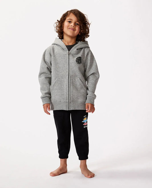  RIP CURL WETSUIT ICON ZIP HOOD FLEECE BOY GREY